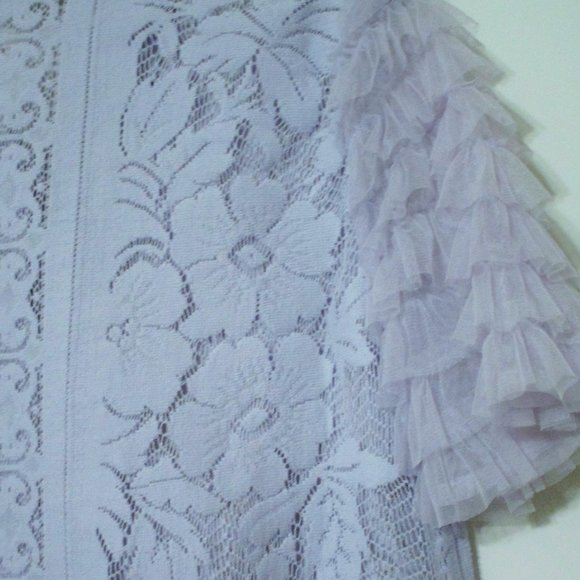 Free People Madonna Cropped Lace Blouse Ruffle Sleeves Top Small $98 - Picture 7 of 7